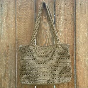 LINA Women’s Brown Knit Purse Over Shoulder